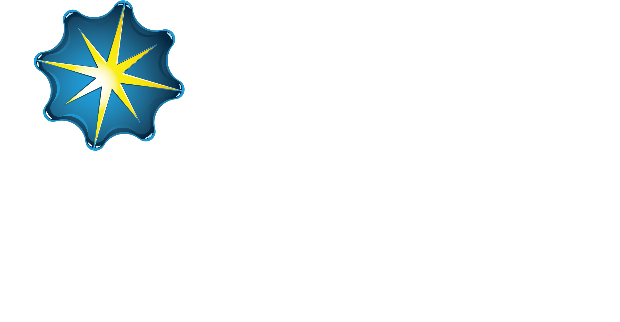 Laser P and E logo horizontal - White